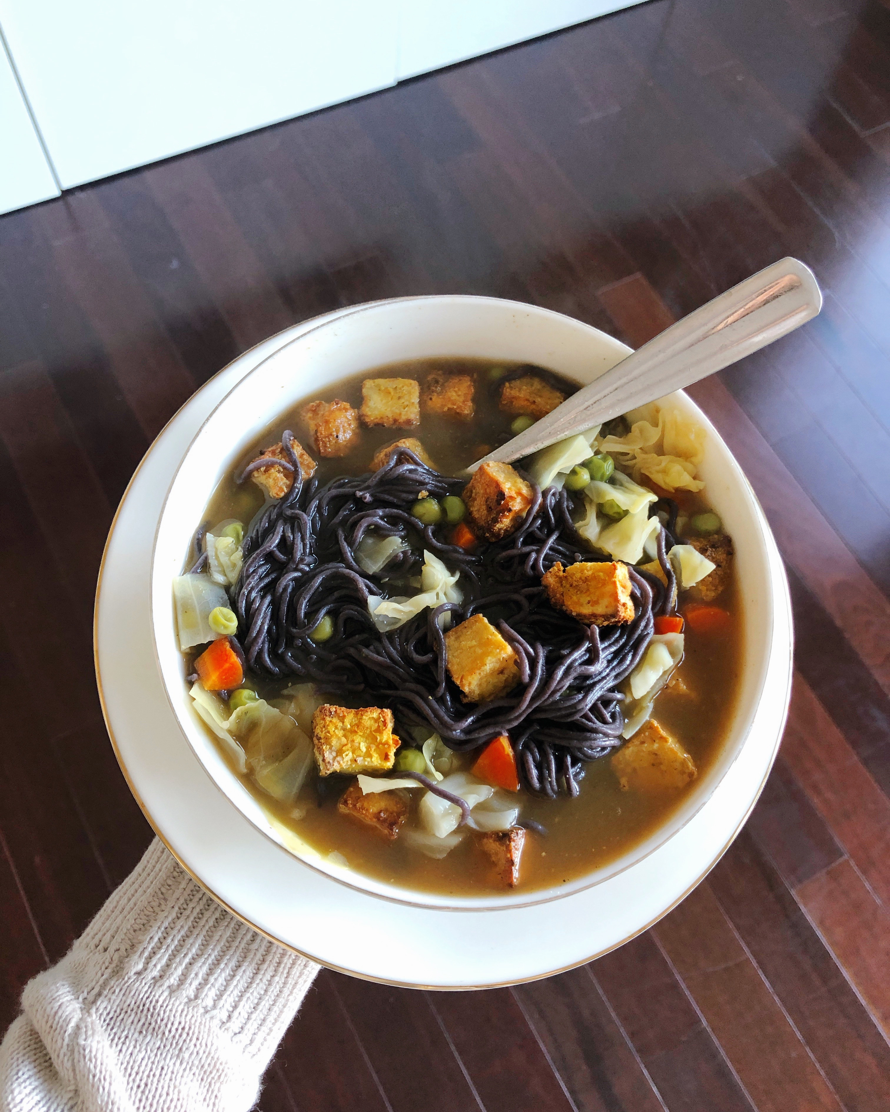 Easy Vegan Soup National Soup Month A Blog About Stuff Purple Ramen